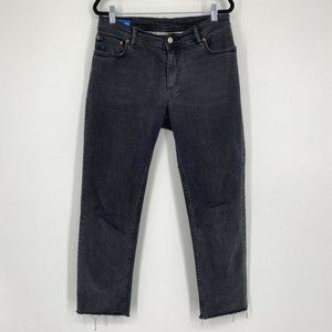 Acne Slim Straight Jeans in Washed Black